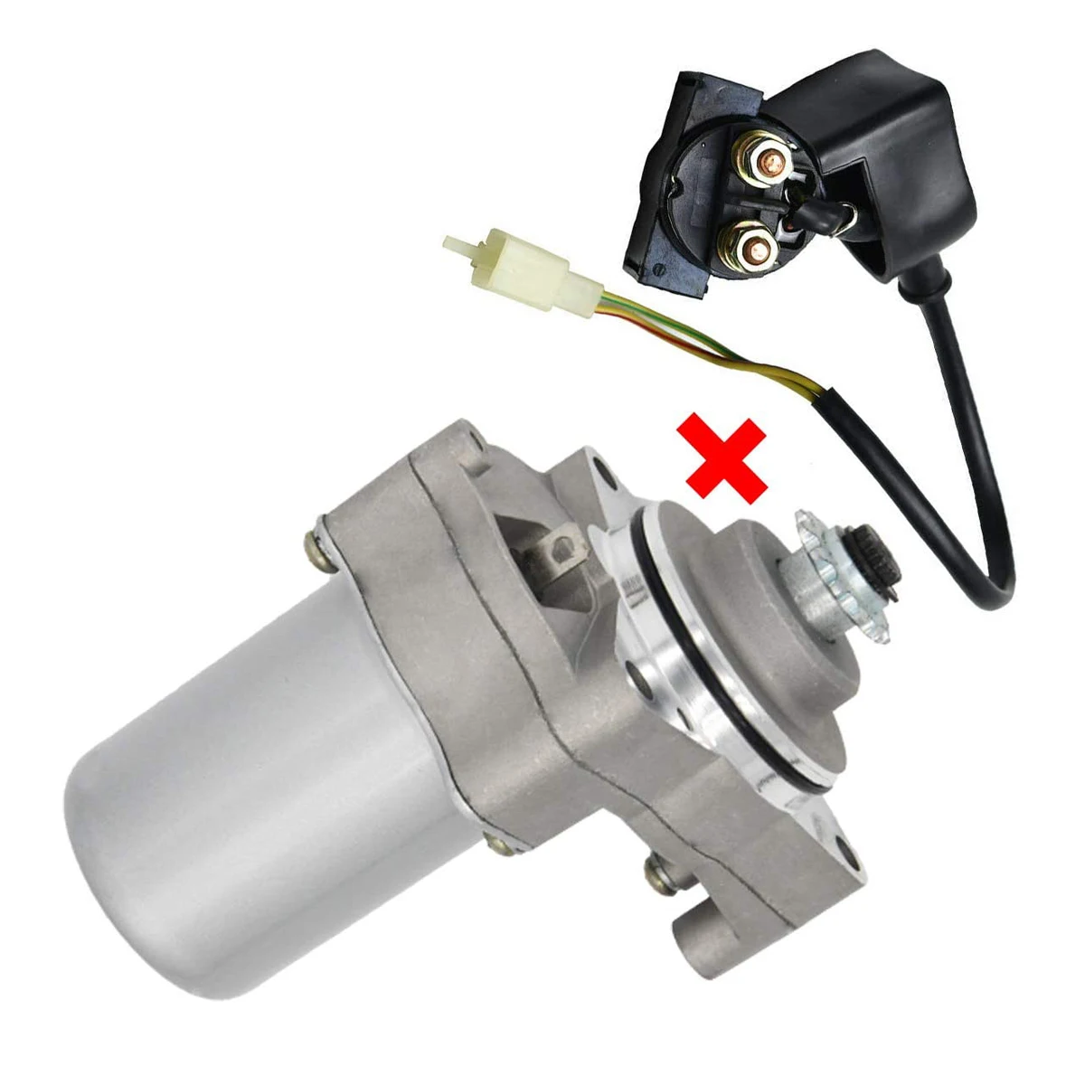 3 Bolt Starter Motor+Solenoid Relay For Most Chinese 50cc 70cc 90cc 110cc 125cc Dirt Bikes, Go Karts and ATV