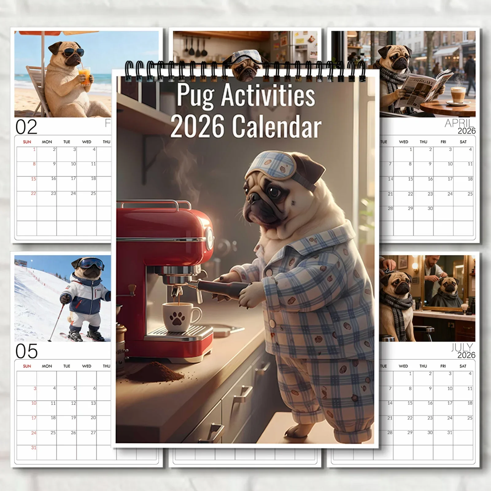 

1PC 2026 Whimsical Piano Cat Themed Musical & Cute Feline,Perfect for Home Decor & Yearly Planning, Funny Wall Calendar