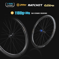 RYET Road Carbon Bike Wheelset 1180g Ultralight Ceramic Tubless Clincher Disc Brake Ratchet 36T Hub Bicycle Wheel Cycling Rims