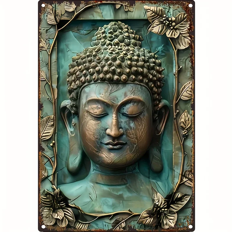 

Timel Elegance Vintage Buddha Statue with Lotus Flower Iron Wall Art , Christmas Valentine'S Day