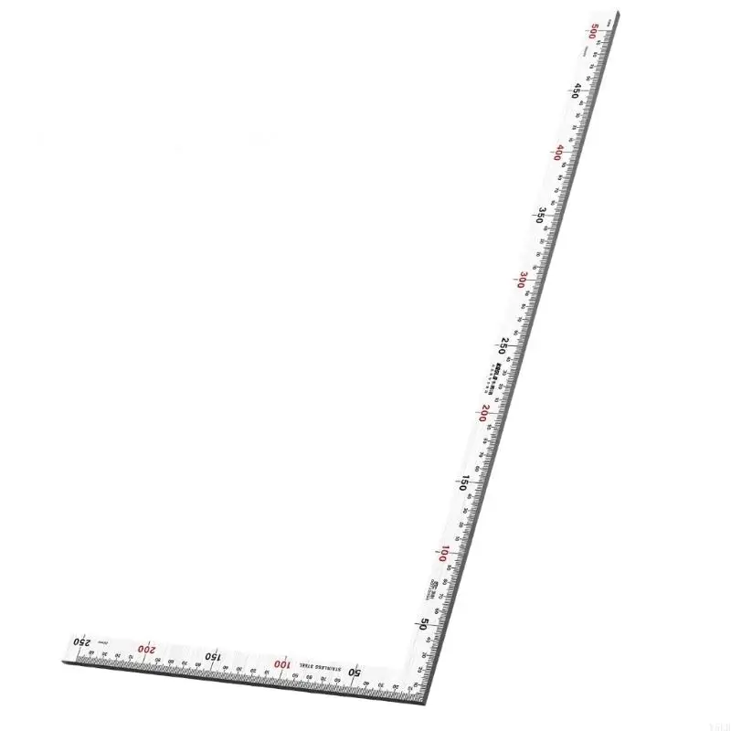Y5LB Woodworking Square Ruler L Shaped Stainless Steel Measuring Ruler for Boards, Panels and Drawing Tasks