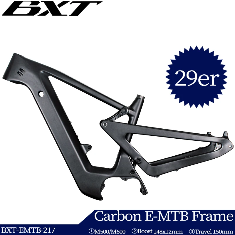 BXT 29er E-MTB Telaio per mountain bike in carbonio a sospensione completa da viaggio 150mm AM Bike Telaio MTB elettrico a sospensione completa in