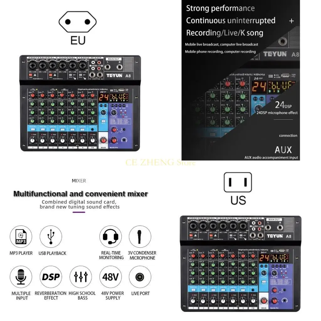 

E56B Профессиональный аудиомикшер Звуковая плата для звуковых карт телефона и компьютера