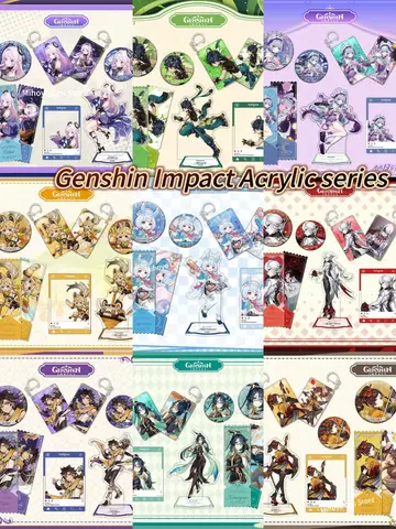 MiHoYo Genshin Impact All - 시리즈 아크릴 플라크, 장식 및 열쇠고리 게임 팬 선물