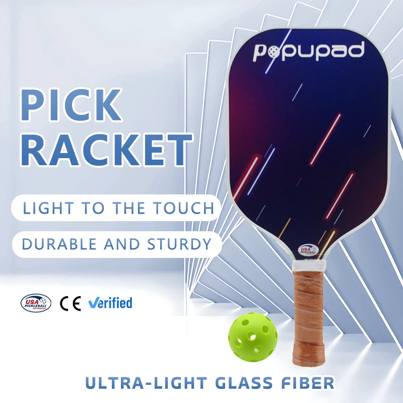 

Hot-Selling Popupad Pickleball Paddles Glass Fiber Surface 13mm Thickness Pickle Rackets for Beginners 2025 Free Shipping