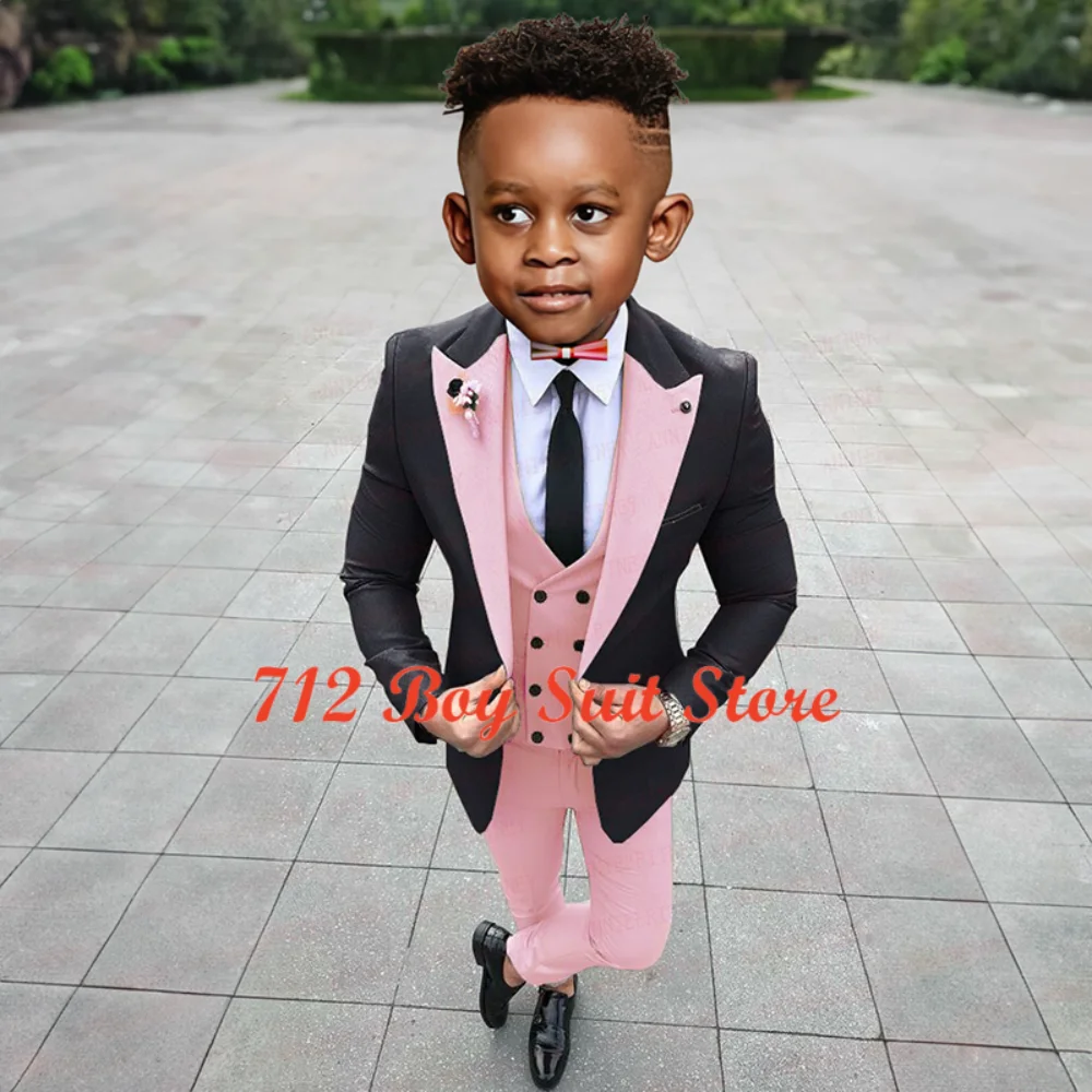 

Formal Suit for Boy Suits Jacket Pants Vest 3-piece Set Wedding Kid's Tuxedo Handsome Slim Fit Child Outfit