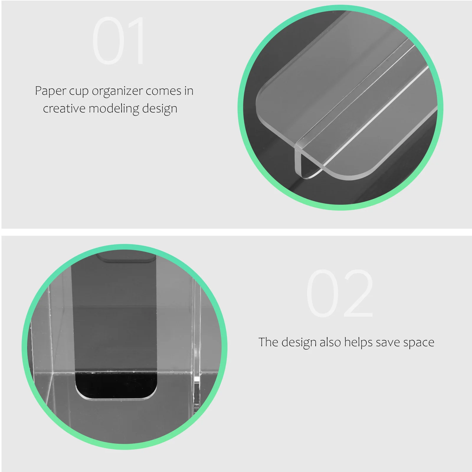 

Clear Paper Cup Organizer Acrylic Desktop Holder Dispenser for Coffee Milk Tea Shops Lid Storage Cup Stand Countertop