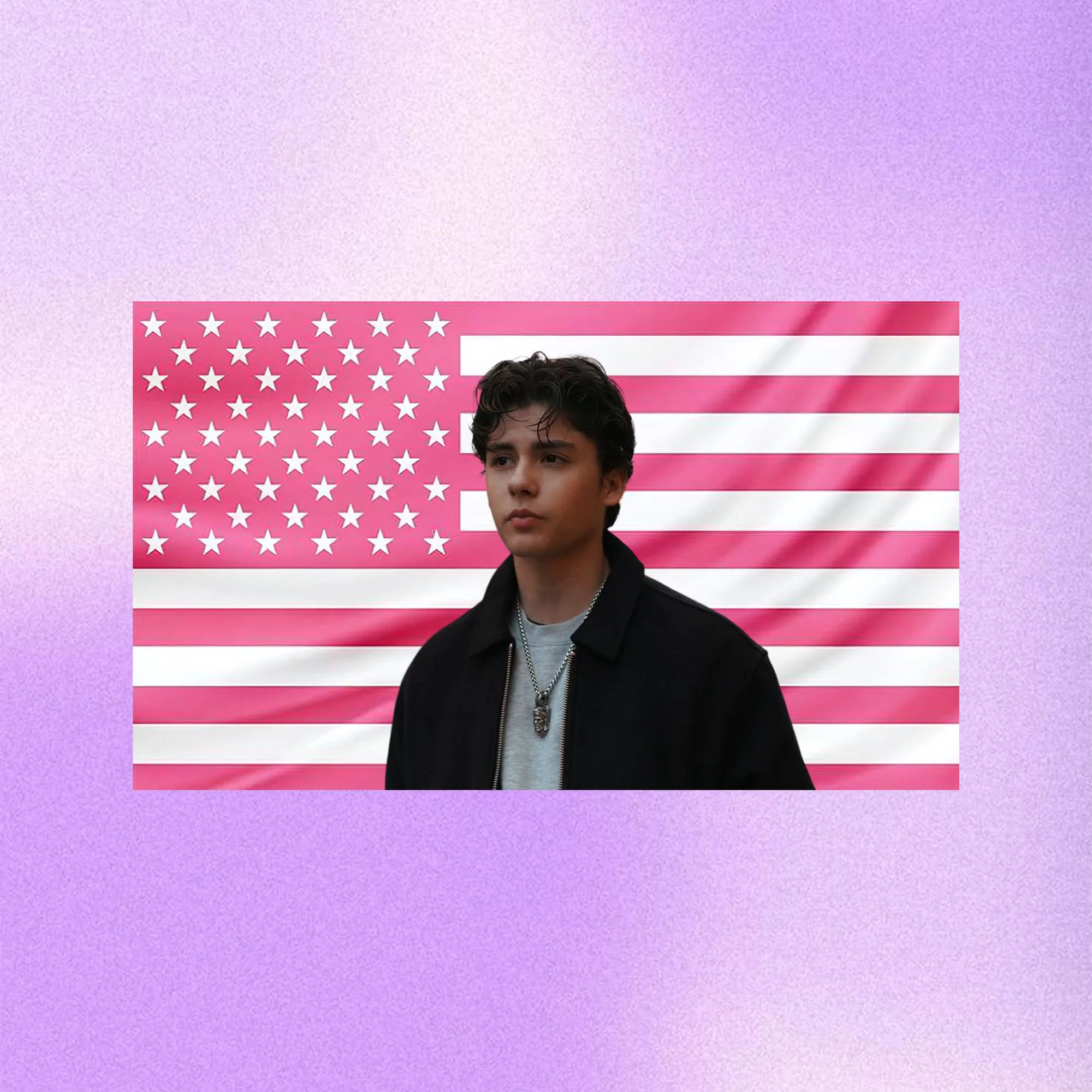 X-Xolo M-Maridueña Pink American Flag Tapestry Wall Hanging Actor Poster Decorative Blanket Bedroom Living Room Home Decor