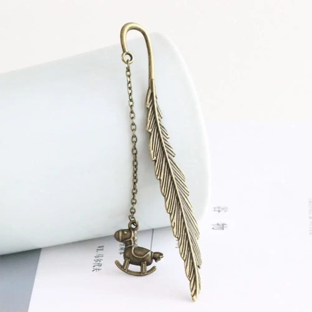 علامات مرجعية من الريش المعدني للنساء ، نمط عتيق ، يدوم طويلاً ، انقطاع ، شرابة مركبة ، حامل كتب