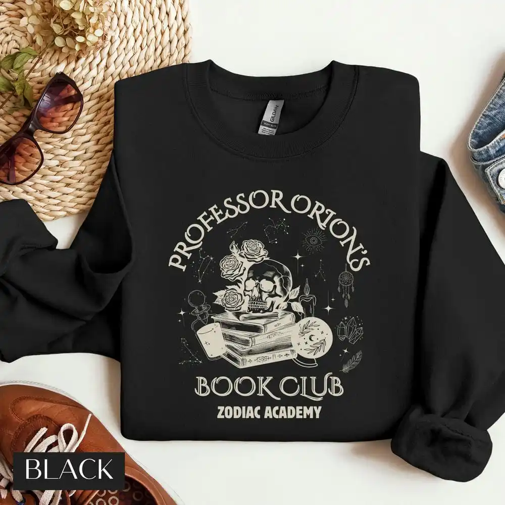 Professor Orions Book Club Zodiac Academy Merch Sweatshirt  Gift for Book Lover Long Sleeve Fleece Sweatshirt Y2K Streetwear