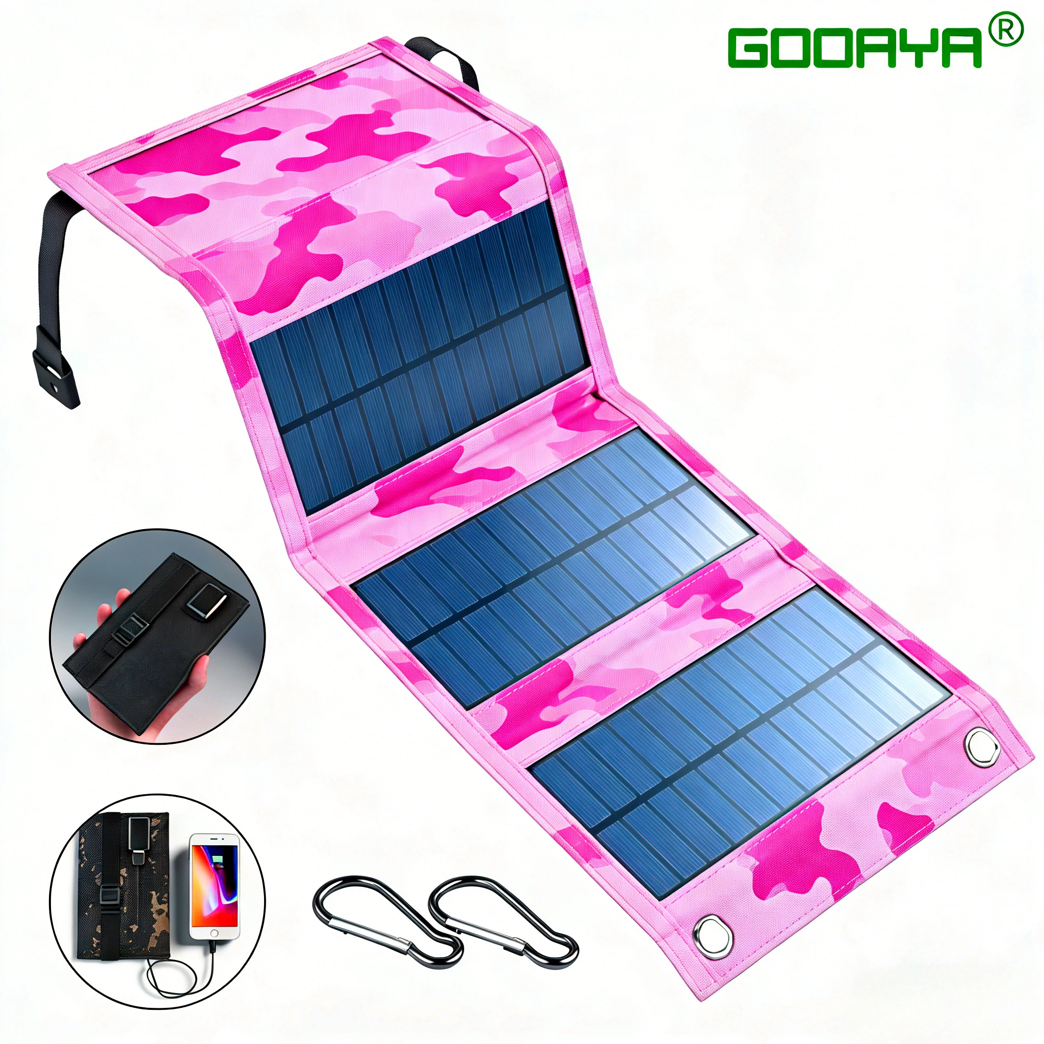 60W 80W 4 faltbare Solarpanels 5V USB wasserdicht tragbare Falttasche Batterieladegerät für Telefon Power Bank Outdoor Camping