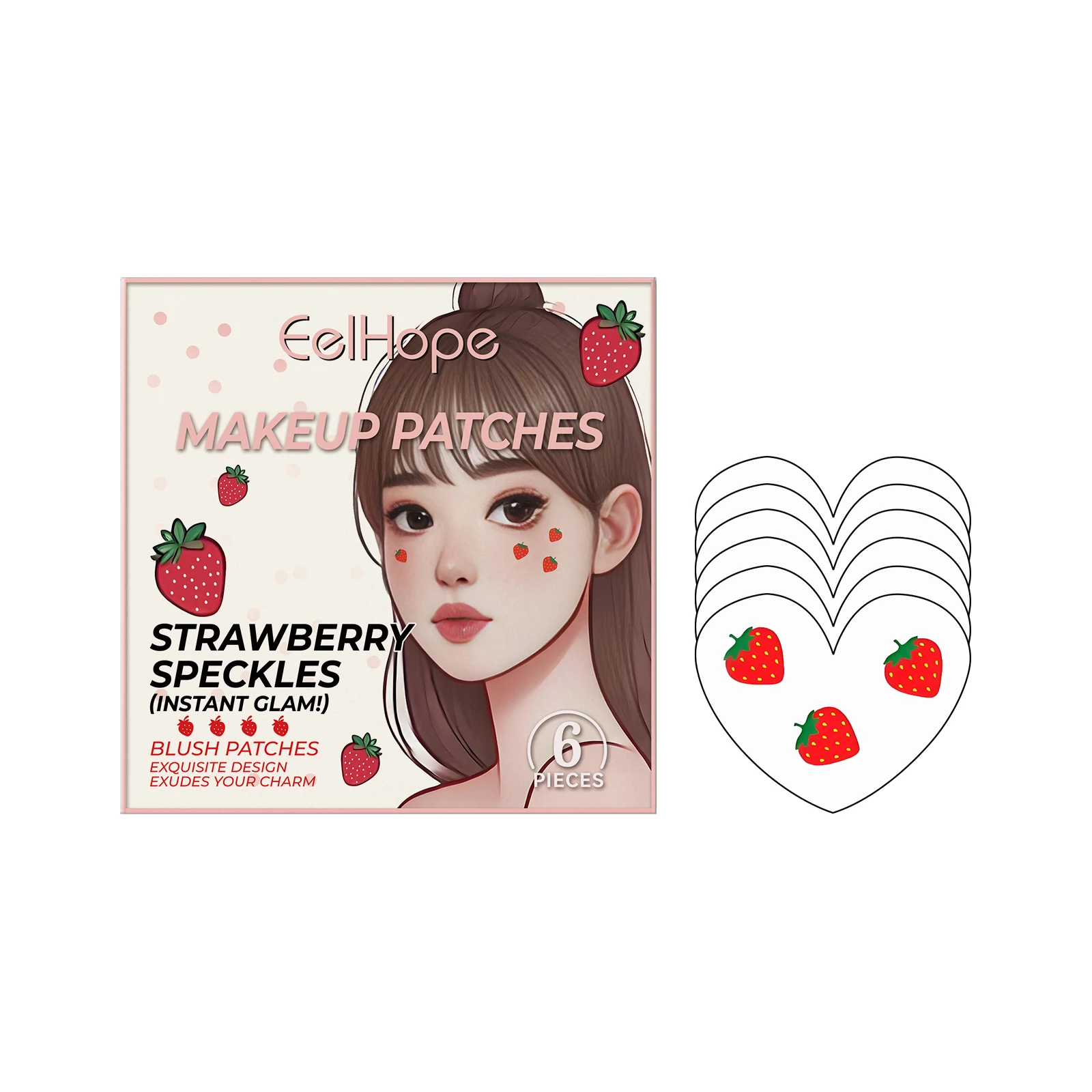 Eelhope Strawberry Face Sticker Makeup - Temporary Body Tattoo Water Transfer Decals for Party Festival Eye Makeup Decor