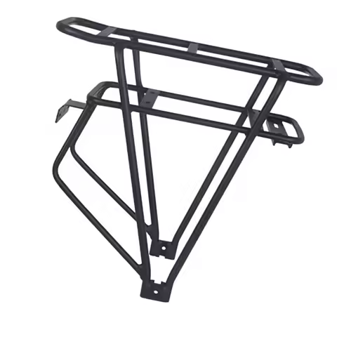 Strong Iron Bicycle Rear Rack with Battery Holder Double Deck Luggage Carrier for Electric MTB Bikes Storage and Accessories
