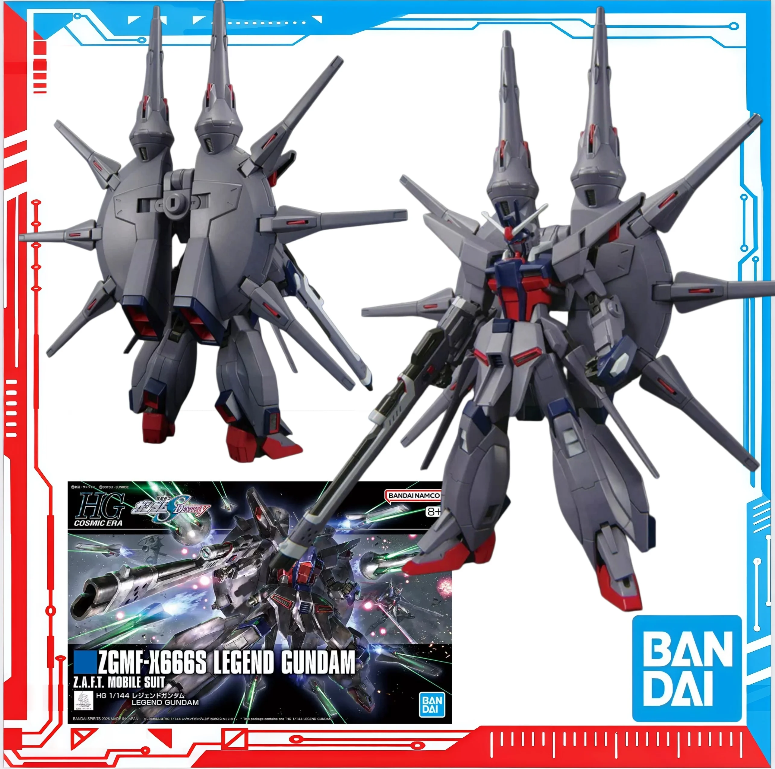 Bandai Genuine HGCE 1/144 ZGMF-X666S Legend gundam Anime Action Figure Robot Assembly Model Toys Ornaments Gift Children