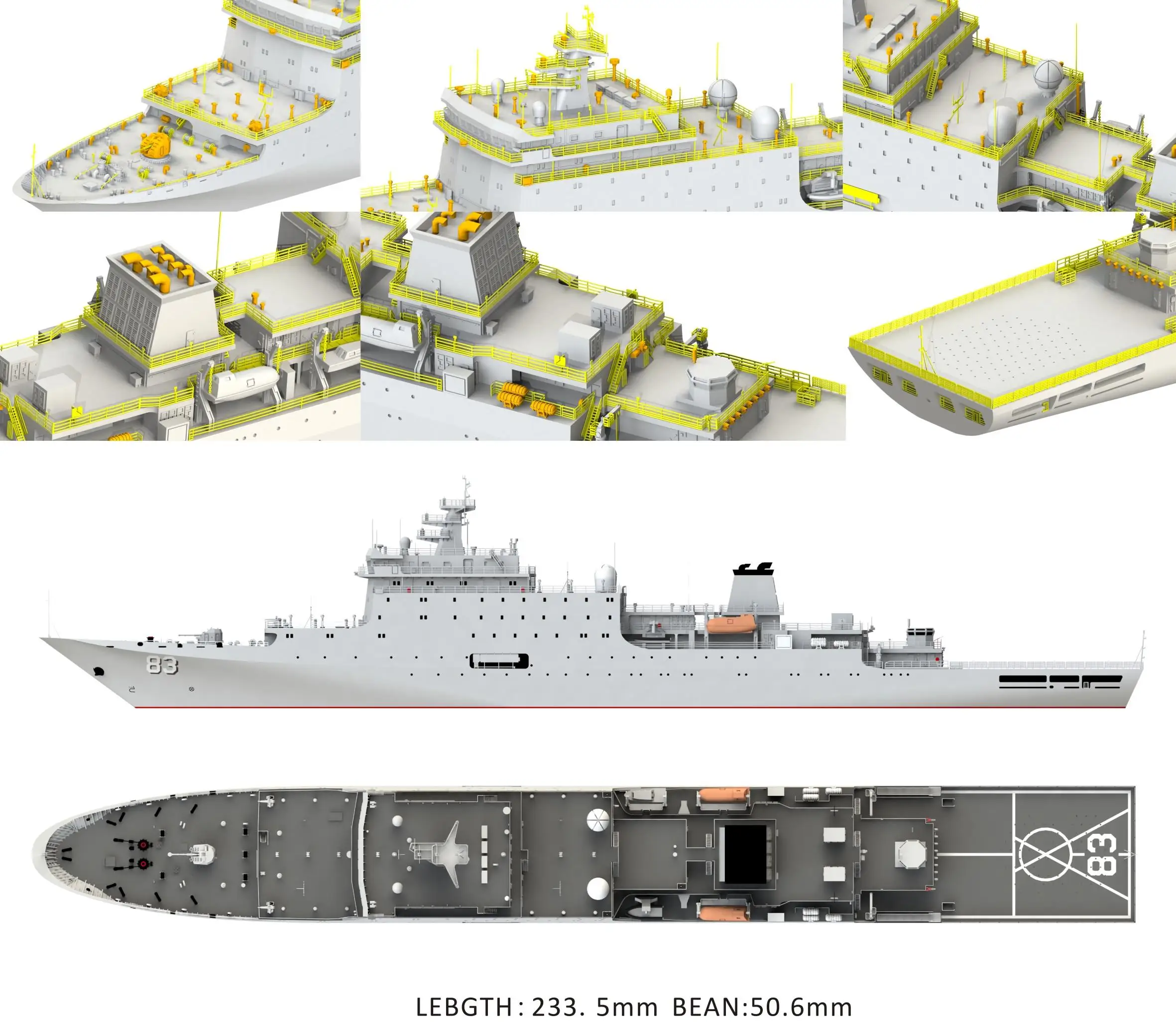 YG MODEL YM3002 1/700 Scale PLANS AX 83 Training Ships Resin Model Kit with PE