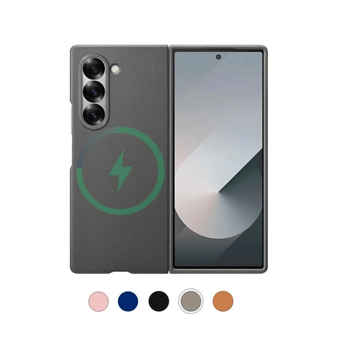 

Magnetic Case for Samsung Galaxy Z Fold 7 2025 Minimalist Eco-friendly Leather Original Shockproof Cover Compatible with Magsafe