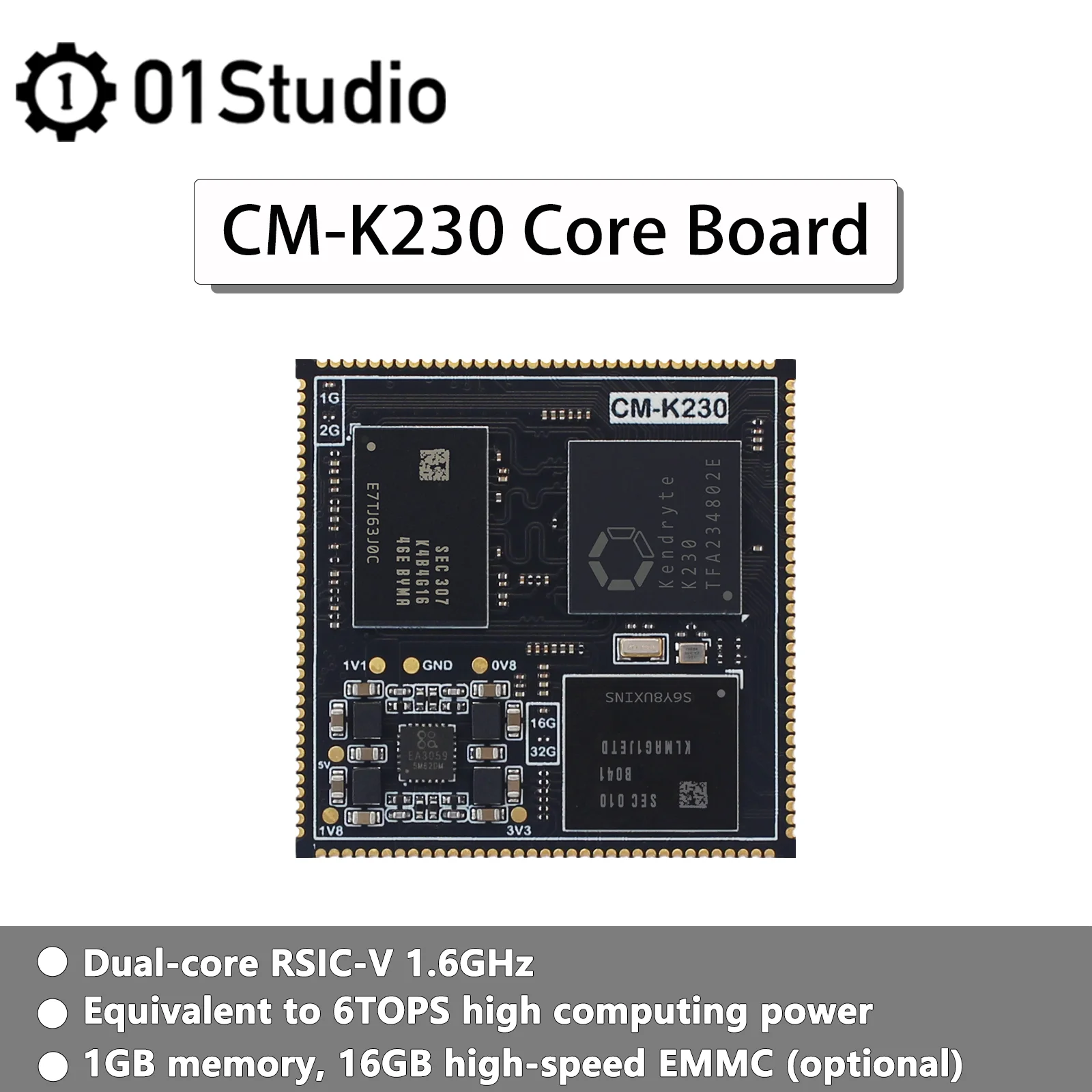 

01Studio CM-K230 core board AI development board K230 vision module 6T equivalent computing power exceeds K210