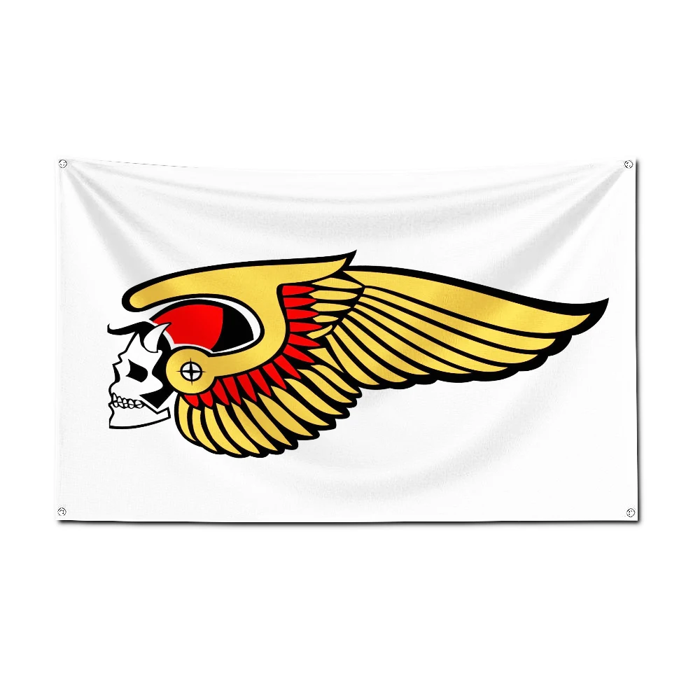 2024 H-Hells Angels MC Flag Polyester Printed Racing Motorcycle Banner For Decor