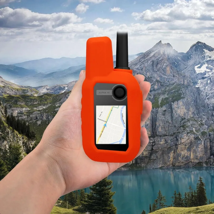 Kwmobile étui Compatible avec Garmin Alpha 10 système de navigation pour combiné GPS housse de protection en Silicone souple Orange