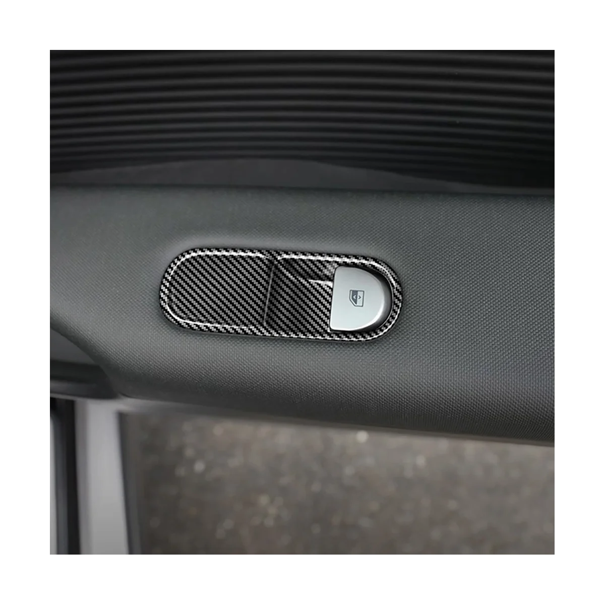 Carbon Fiber Back Row Window Glass Lifting Switch Buttons Decoration Cover for Hyundai IONIQ 6 2022-2023 Low Version