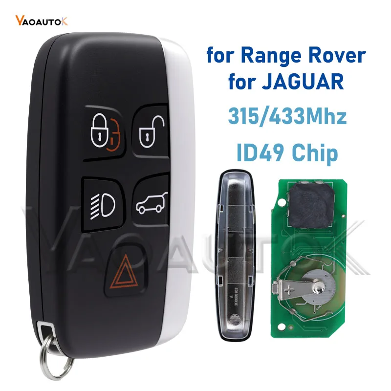 Remote Car Key For Range Rover for JAGUAR XE XF XK XJ F-Type 315/433Mhz Smart Key Fob ID49 Fits Discovery 4 Sport Evoque Vogue
