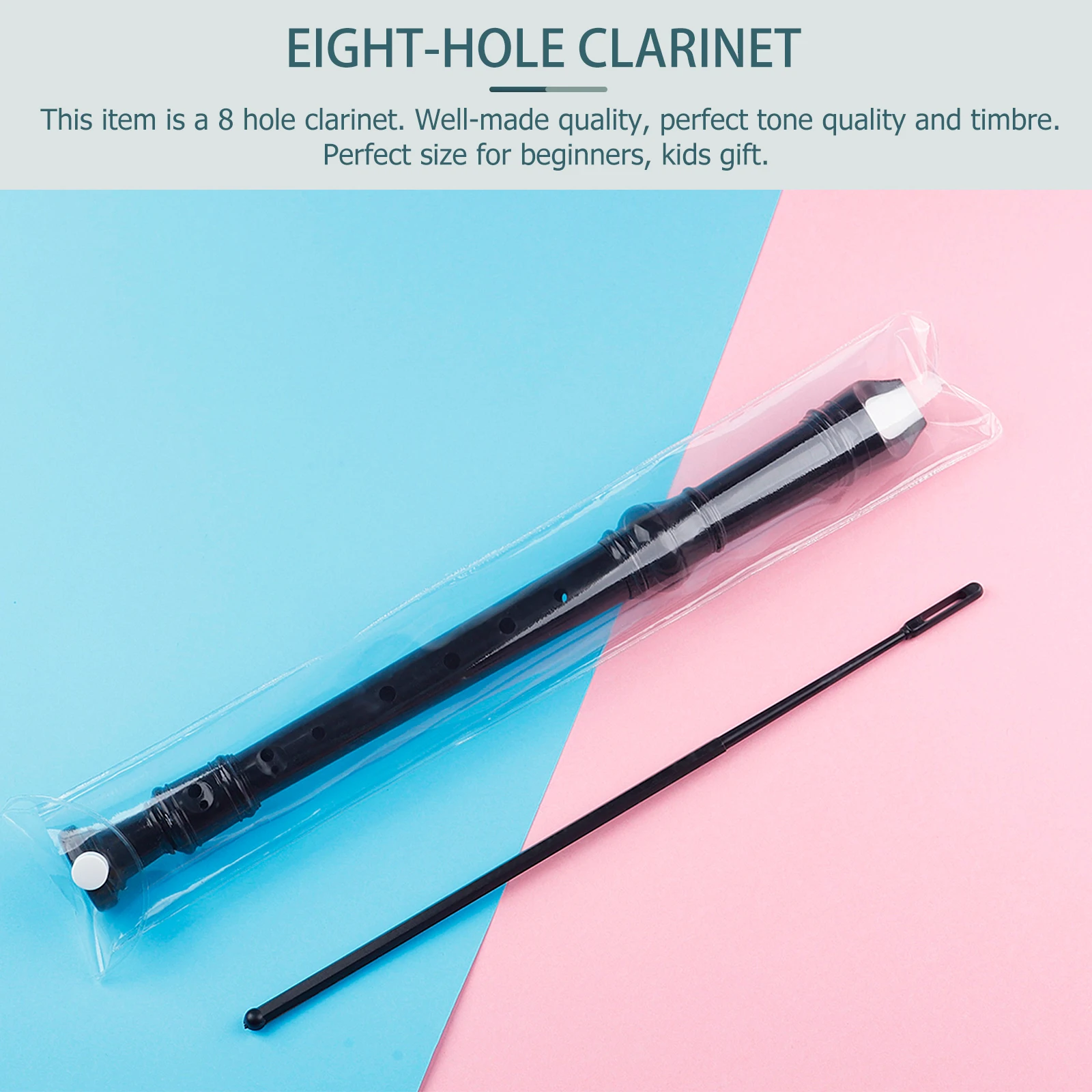 

1PC 8 Hole Clarinet Kids Soprano Recorder Flute Parent Child Music Toy ABS Lightweight Finger Development Fun Learning