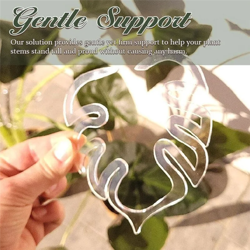 AB45 Turtle Shell Bamboo Clamp Set, Plant Stem Plastic Support,Flower-Shaped Green Plant Leaf Holder, Turtle Shell Bamboo