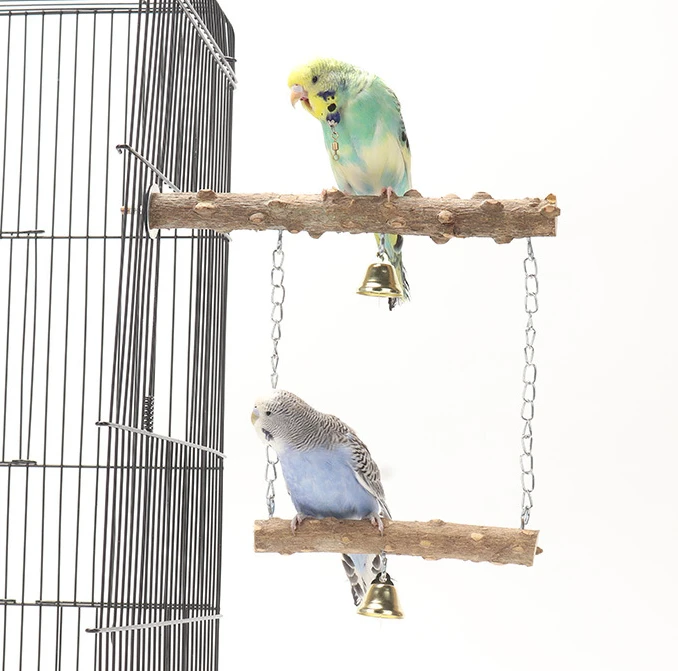 Bird Swing Exercise Climbing Playstand Wood Parrot Stand Pole Toy Claw Grinding Beak Grinding Stand Pole Bird Cage Accessories