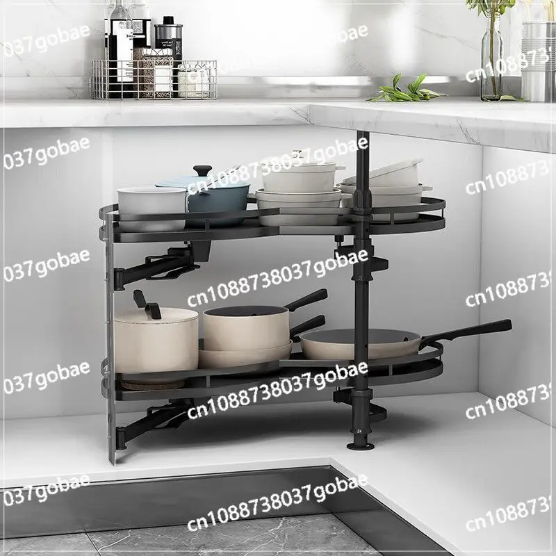 

Кухонная угловая вращающаяся маленькая угловая корзина с летающей тарелкой, двойная выдвижная корзина