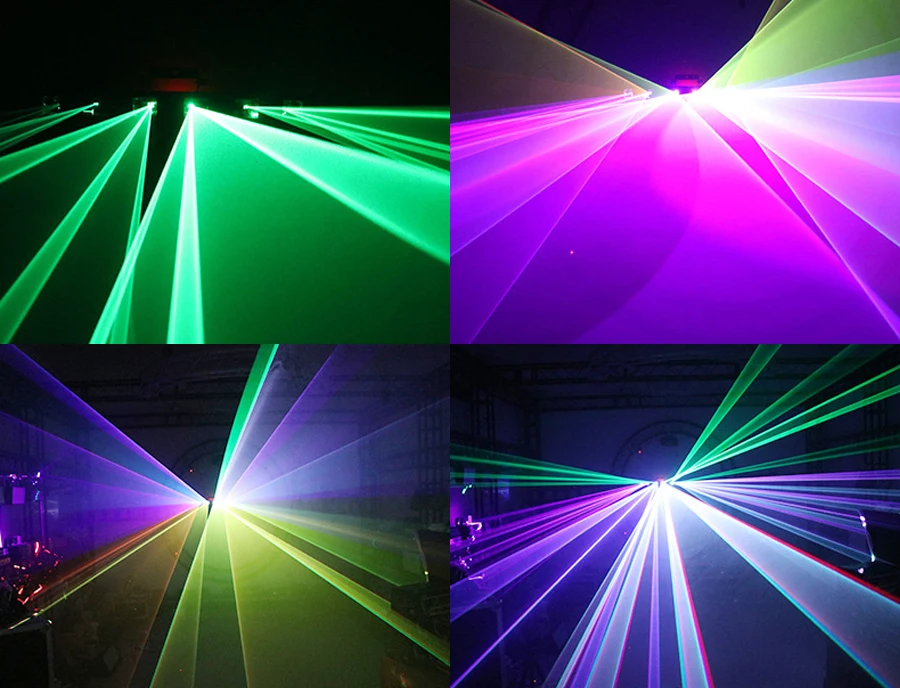 Fan-Shaped Six-Hole Laser Light RGB Full-Color Laser Scanning Projector DMX512 Stage Effect DJ Disco Dance Floor Bar Party Light