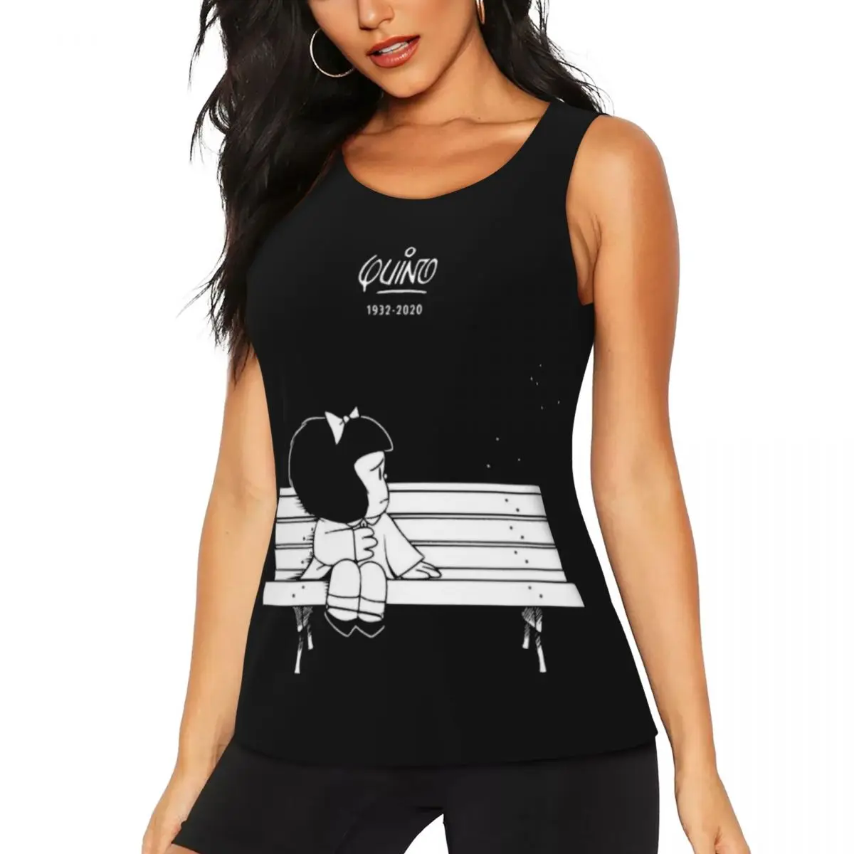 Custom Mafalda Quino Tribute Design Yoga Tank Tops Women Argentina Cartoon Manga Workout Gym Sports Shirts