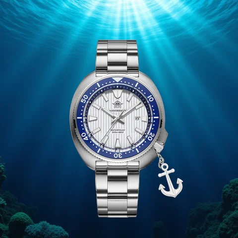 ADDIESDIVE 새로운 200M 방수 쿼츠 시계 사파이어 크리스탈 BGW9 빛나는 세라믹 베젤 스테인레스 스틸 다이빙 시계 AD2507