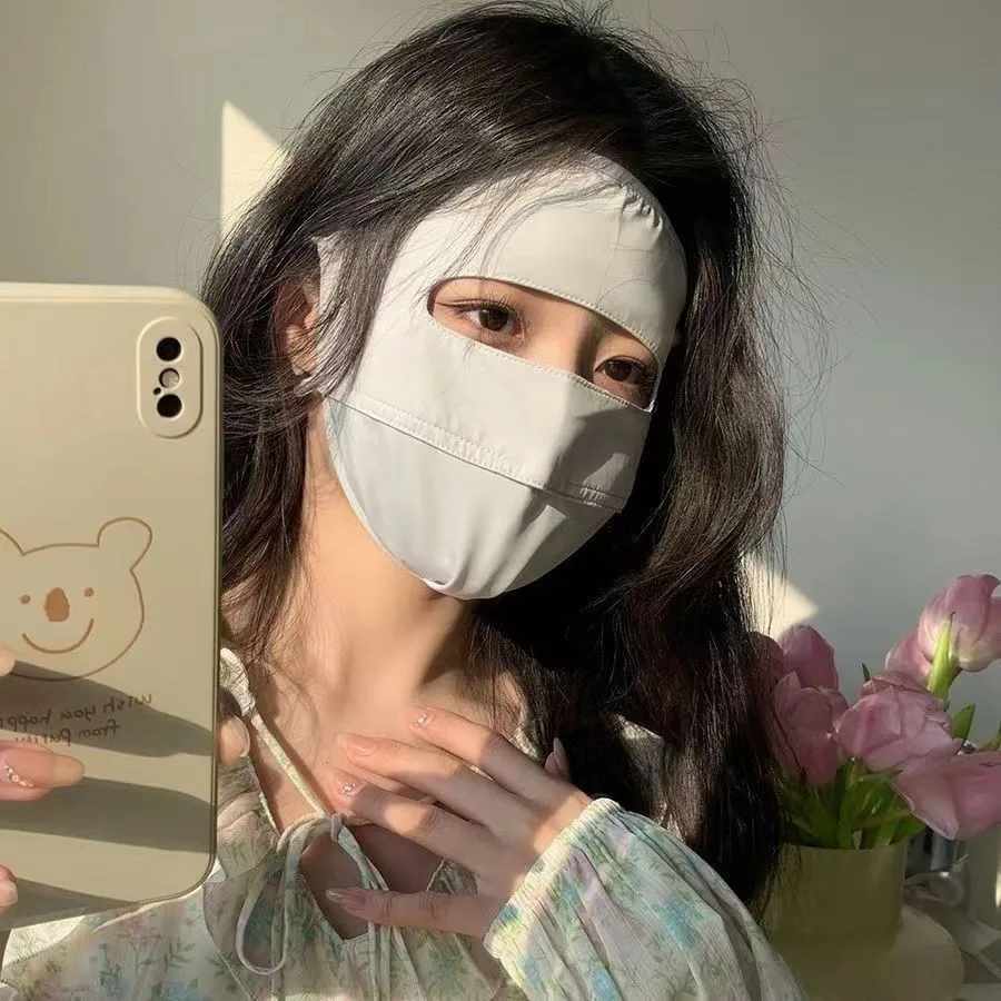 قناع وجه جيني الواقي من الشمس للنساء، قناع حماية من الأشعة فوق البنفسجية من جميع النواحي #2