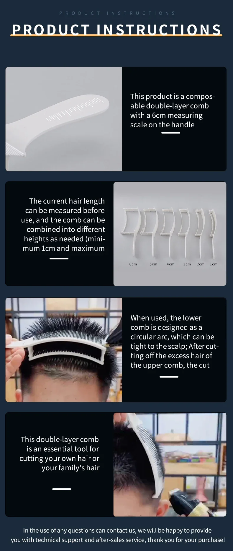 Friseur-Haarschnittkamm mit flacher Oberseite, gebogenes Haarschneiden, geschwungener Kamm, professioneller gebogener Positionierungskamm zum Haarschneiden – Detail 16