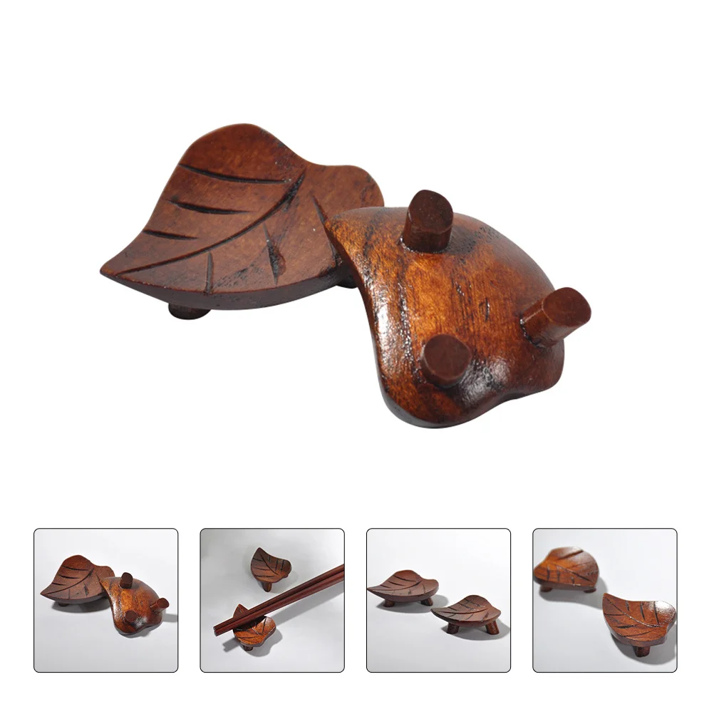 

2Pcs Wood Chopstick Holder with Solid Base Non Tip Over Table Organizer for Forks Spoons Knives Easy Carry Kitchen Accessories