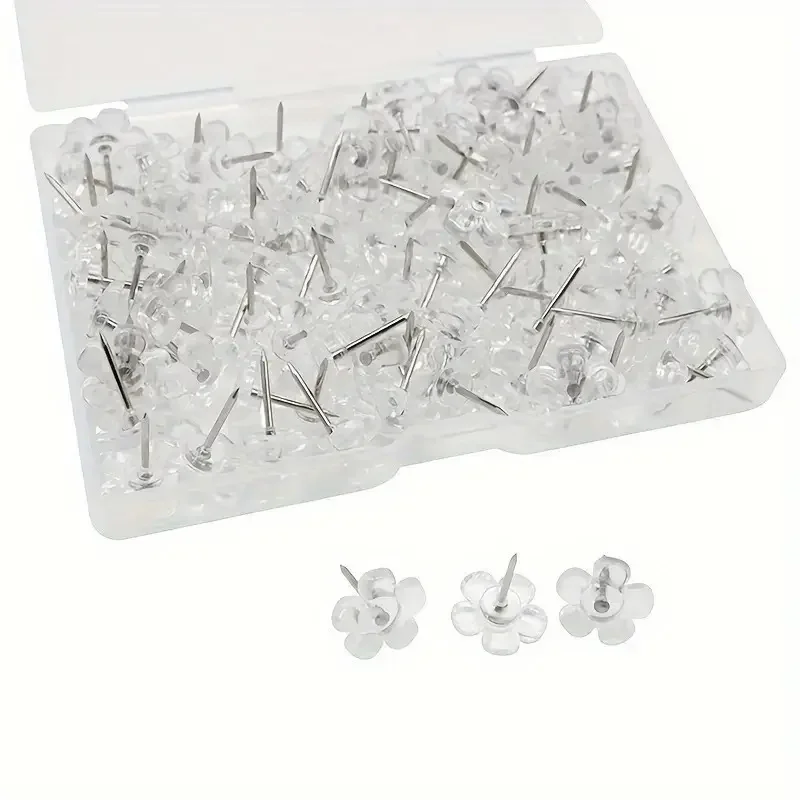 50/100/200pcs 꽃 푸시 핀 디스플레이 고정 벽 푸시 핀 홈, 학교,지도, 사무실, 코르크 보드, 달력 사진