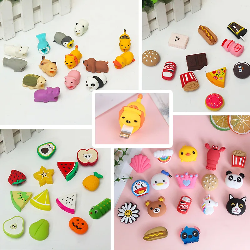 Защитный чехол для кабеля передачи данных, устройство для намотки кабеля с героями мультфильмов, мягкий клей, устройство для наклеивания, зарядный кабель, клей для животных