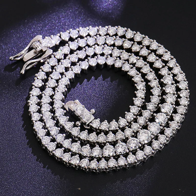

Provence Classical Tennis Necklace 16In KGold Silver DEF/VS Lab Diamonds Gradient Hip Hop Choker Punk Party jewelry Custom
