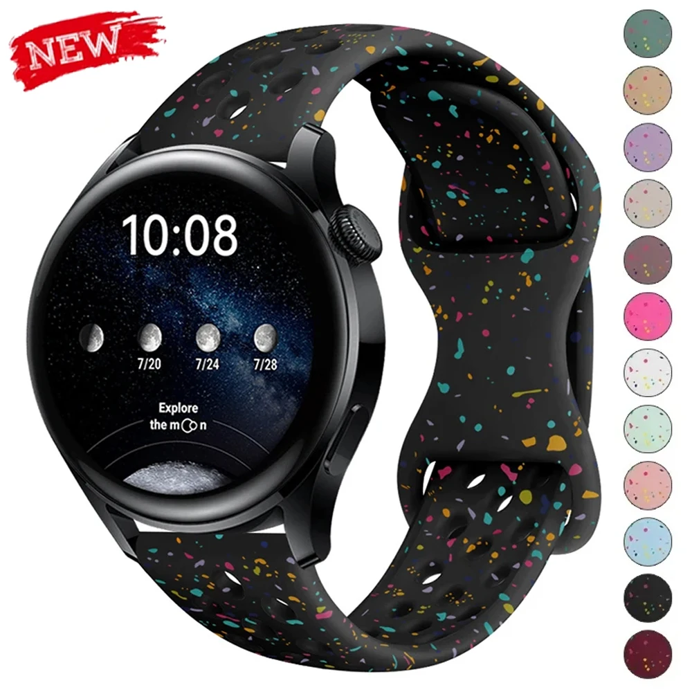 20/22mm Sport Silicone Strap for Samsung Galaxy Watch 7 6 5 40/44mm Band Wristband for Huawei Watch GT6 5Pro 4 GT3 46mm Bracelet