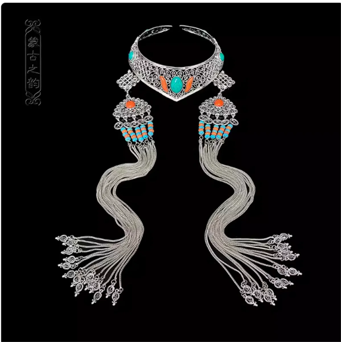 

Women's high-end metal bridal headpiece with long tassel vintage accessories