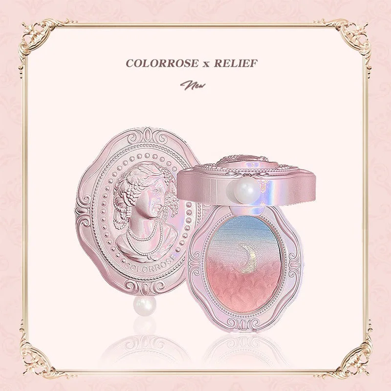 Румяна Colorrose с тиснением, стойкая палетка для градиентного макияжа, натуральные румяна нюдовых оттенков, оптовые поставки косметики