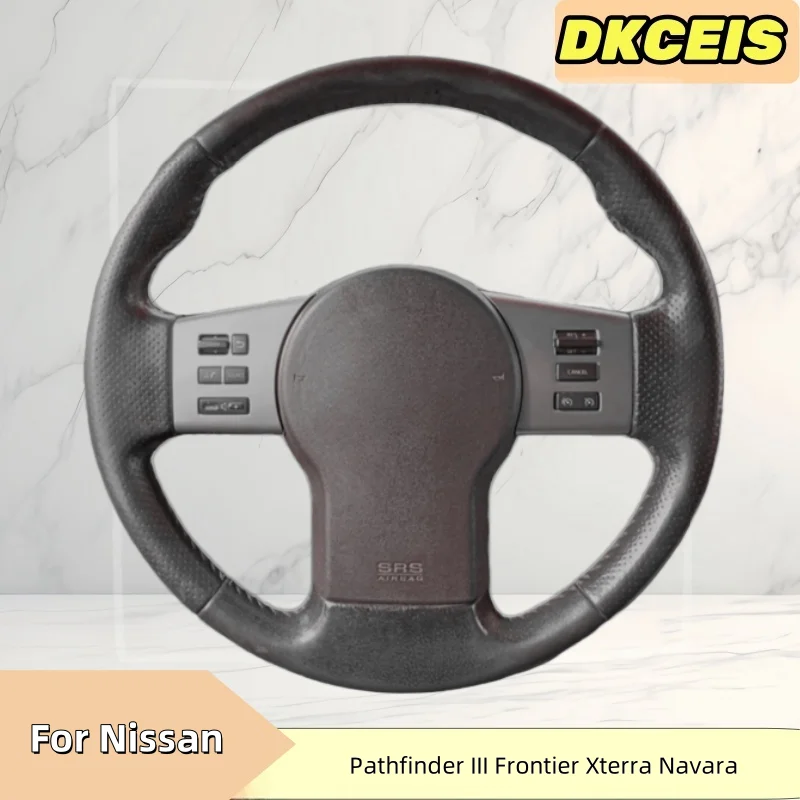 Car Steering Wheel Cover Faux Leather For Nissan Pathfinder III Frontier Xterra Navara 2005-2015 Steering Wheel Braiding Cover