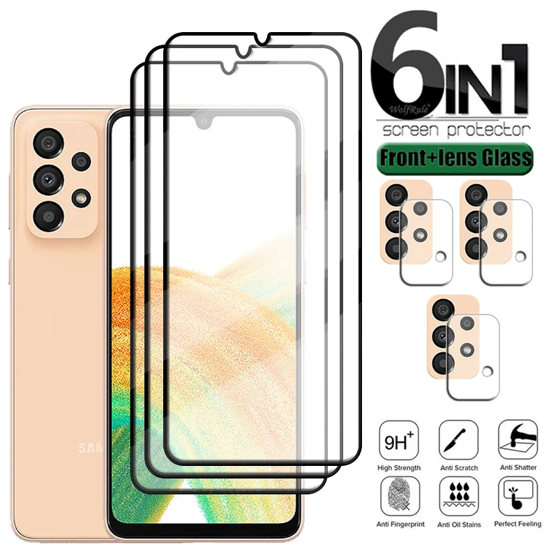 Plný obal sklo pro Samsung galaxy A33 sklo pro Samsung A33 temperované sklo obrazovka ochránce pro Samsung lodni 33 A33 5G objektiv sklo