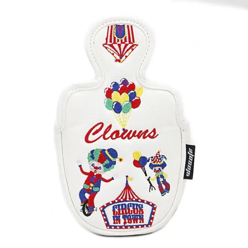 

Чехлы для клюшек для гольфа, магнитная застежка из искусственной кожи, водонепроницаемые чехлы для головы для гольфа с рисунком клоуна, спортивное оборудование для фанатов для детей, друзей семьи