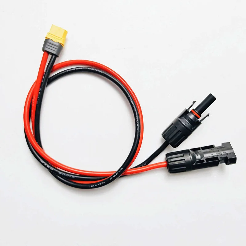 XT60H أنثى إلى موصل الطاقة الشمسية محول مع 50 سنتيمتر 12AWG سيليكون سلك موصل توصيل لوحة طاقة شمسية لحزمة بطارية ليبو