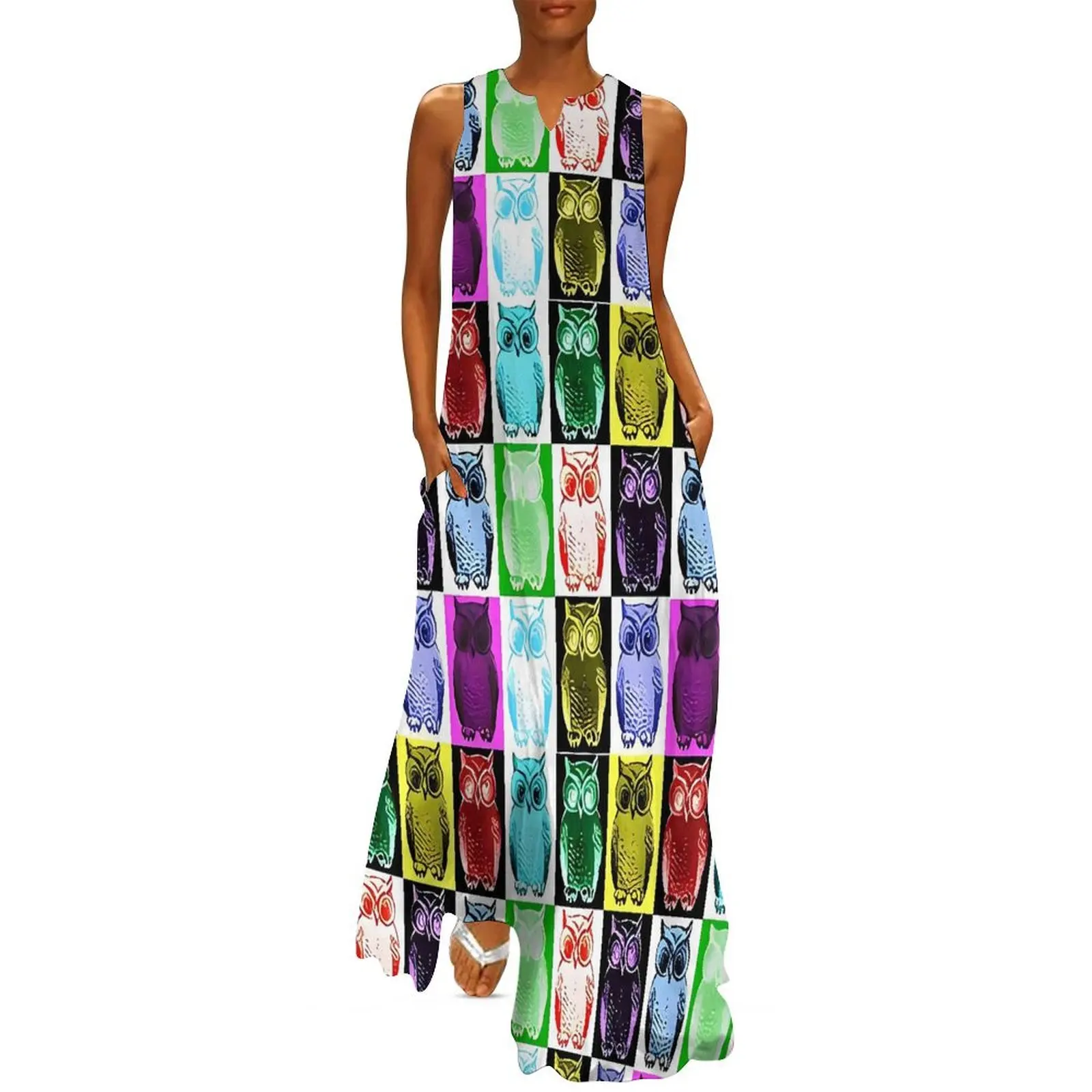 Robe longue de plage colorée avec col en V, théâtre audacieux, robes pop art, robes Boho personnalisées, robe éducative