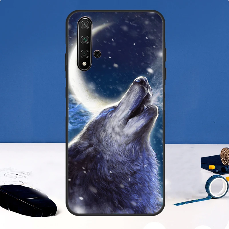 Moon Roaring Wolf Case For Huawei Nova Y90 Y91 Y60 Y61 Y70 10 9 SE 11 Pro 5T 11i 8i 3i P20 P40 P30 Lite Cover