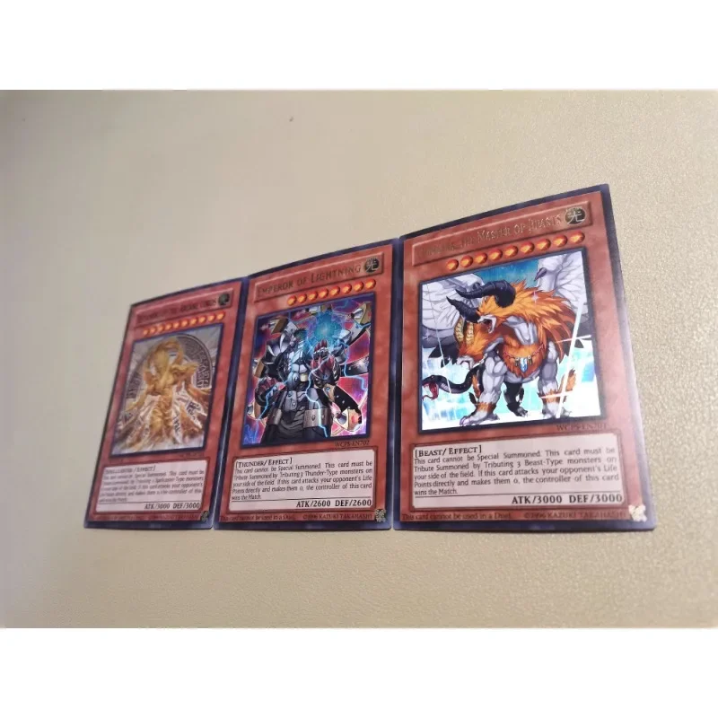 3pcs/set YuGiOh Testament of The Arcane Lords Chimaera Self Made Refraction Flash Card Anime Classics Game Collection Cards Toy