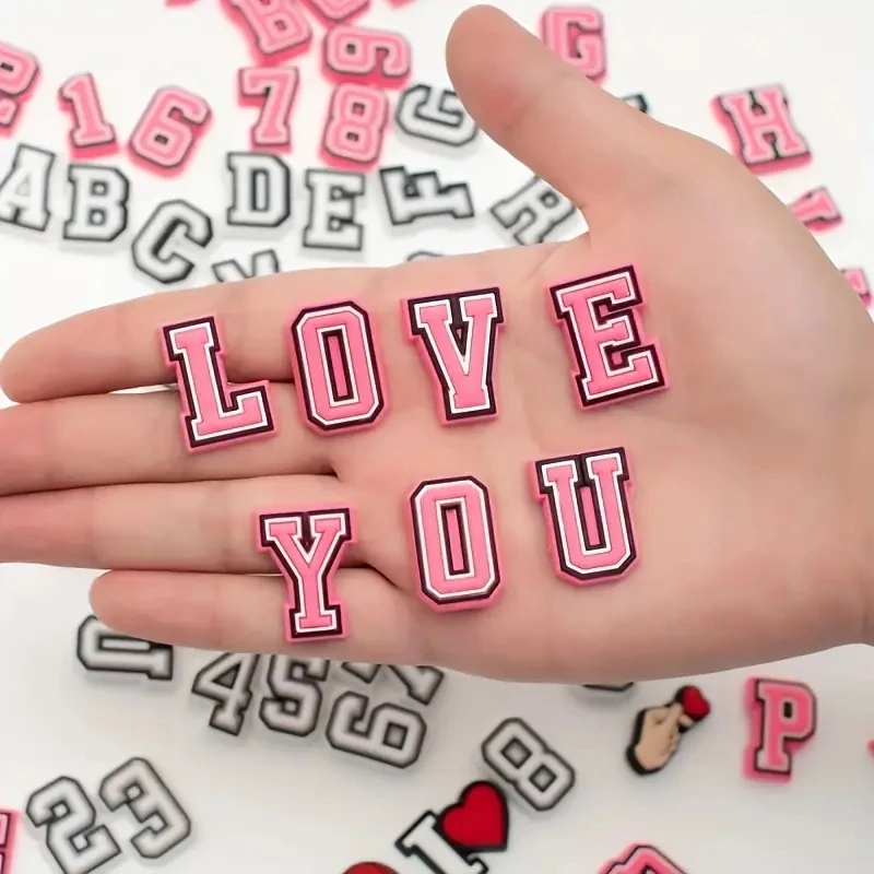 80PCS Sports and Letters Numbers Shoe Charms for Croc,Different Matching Sandals Wristbands Bracelets,Teens Adults Party Gifts image 4
