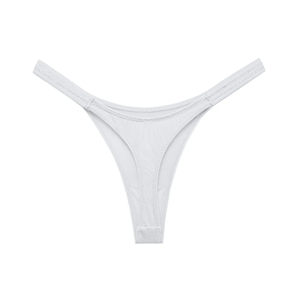Daily Underwear Panties Lingeries Regular Slight Strech Solid Color G-string Thongs High Cut Panties Underwear